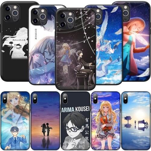 GX259 Your lie in April Silicone Soft Case for iPhone 12 Mini 11 Pro XS Max XR X 8 7 6 6S Plus 5 5S SE 2020