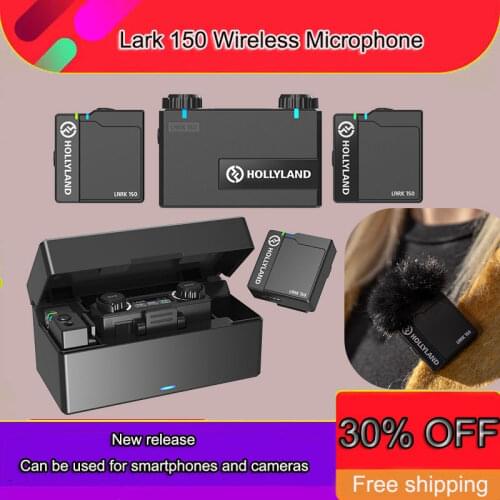 HOLLYLAND Portable LARK 150 Mic 2.4G Wireless Digital Microphone System Podcast Interview Vlogging for Camera New Arrivals