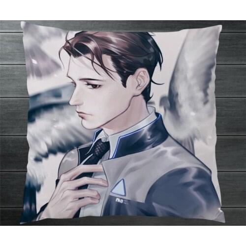 Game Detroit:Become Human Connor RK800 Cartoon Two Side Pillowcases Fanart Pillow Cushion Case Cover Collection Cosplay Gift New