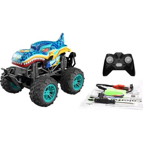 Toy Music Stunt Spray All-terrain USB Rechargeable 1:18 Scale Remote Control Vehicle Monster Truck 360 Degress Rotating RC Car
