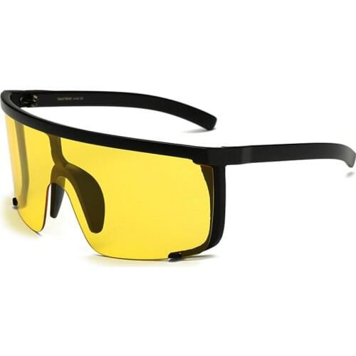 ALOZ MICC 2019 Sexy Women Oversize Mask Shape Shield Visor Sunglasses Women Fashion Men Flat Top Windproof Hood Eyeglasses Q625