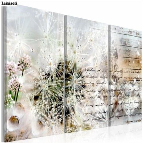 Full 5D Diy Diamond Painting Cross Stitch Starry Dandelions 3D Diamond Embroidery flower square Round Rhinestone mosaic Picture