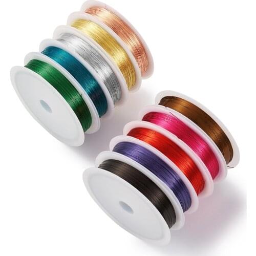 10Rolls 0.3mm 0.4mm 0.5mm 0.6mm 0.8mm 1mm Copper Jewelry Wire Beading Wire for Bracelet Necklace Jewelry DIY Mixed Color
