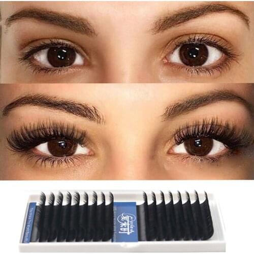 16ROWS Eyelash Extension Cilios Faux Mink Individual Eyelash Extension Silk Volume Soft Eyelash Natural Lash Professional Makeup