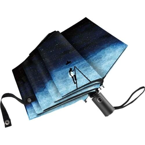 Folding Automatic Umbrella Rain Women Men Windproof UV Protection Umbrella Big Men Students Strong Ladies Parasol Gift Ideas A6A