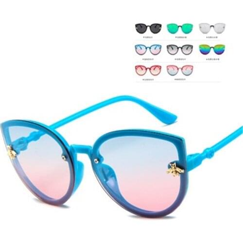 2021 Boy Girl Cute Cartoon Bear Shape Fashion Round Sunglasses Children Vintage Sunglasses UV Protection Classic Kids Eyewear