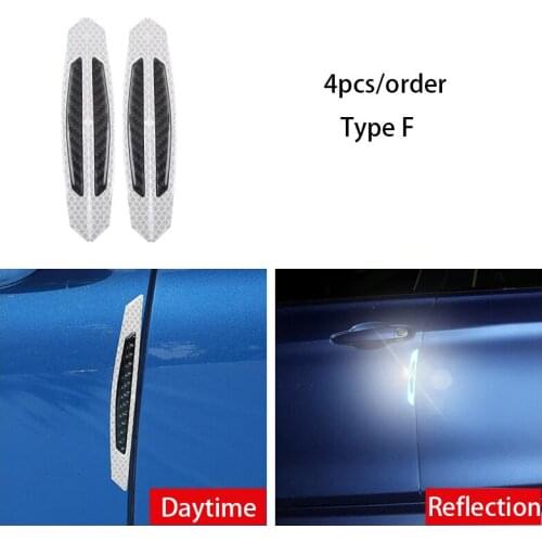 Carbon Fiber Car Door Anti-collision Stickers Safety Warning Mark Reflective Tape For Audi A1 A2 A3 A4 A6 Q3 Q5 Q7 S3 S4 S5 S6