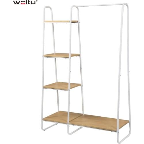 Clothes Rack Stand Hanging Clothes Quilt Shoes Bags Organizer Hanger Stand Coat Rack with 4 Shelves 102x40x150cm Home Furniture