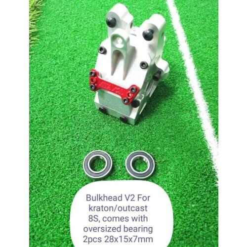 Vitavon redesigned CNC alu7075 bulkhead V2for Arrma Kraton/Outcast 8S 1/5 silver