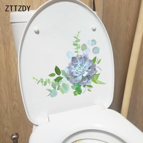 ZTTZDY 23.5×20.4CM Succulent Plants Living Room Decoration Fresh Cartoon Bathroom Wall Toilet Stickers T6-0008