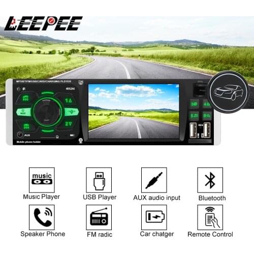1 Din 4.1 Inch Car HD MP5 Player ISO Remote Multicolor Lighting Voice Bluetooth 4.2 Video Audio Video TF USB Fast Charging