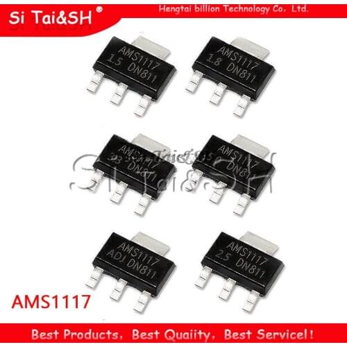 20PCS AMS1117 AMS1117-3.3V AMS1117-ADJ AMS1117-1.8 AMS1117-1.2 AMS1117-5.0 AMS1117-2.5 AMS1117-3.3 AMS1117-5.0 AMS1117-1.5