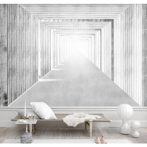 Custom 3D mural wallpaper Europe and America black and white wood space bar coffee shop background wall