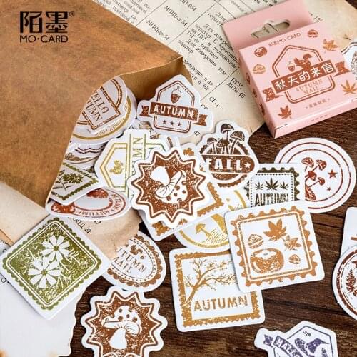 46pcs/lot Autumn Leaf Plant Stickers Vintage Travel Planner Mini Stickers Junk Journal DIY Craft Scrapbooking Stickers Lable