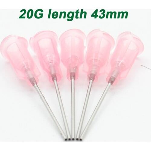 50pcs 20G length 43mm Precision passivated S.S. Dispense Tip with PP Safetylok hub, glue dispenser needles