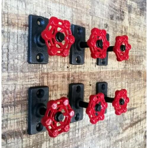 6pcs/lot 70x55mm. Industrial Retro Steam Valve Hook Cast Iron Valve Drawer Handle