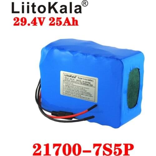 LiitoKala 24V 25Ah battery pack 21700 battery electric bicycle moped /electric/lithium ion battery pack