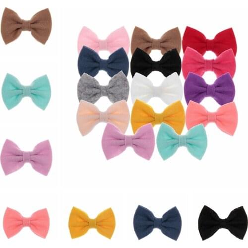 Nishine 3.2" 30pcs/lot Felt Bows for Baby Girls Headbands Boutique Hair Bows for Hairpins Clips Diy Hair Accessories
