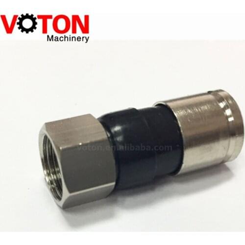 Free shipping 10 piece Brass Material Compression Male F Connector For RG6 Cable Black Color