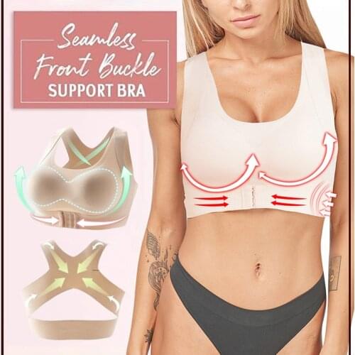 1pcs/2pcs/3pcs Women Bras For Women Push Up Bra Posture Corrector Bralette Front Closure Female Underwear Cross Back Tops