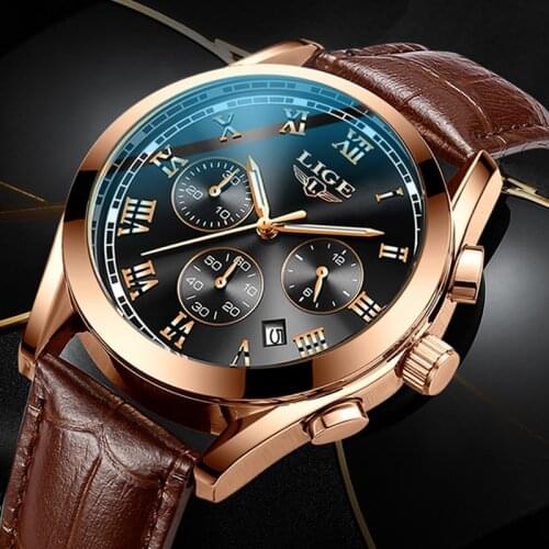 Relogio Masculino LIGE Mens Watches Top Brand Luxury Mens Fashion Business Waterproof Quartz Watch For Men Casual Leather Watch