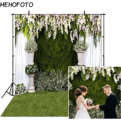 Wedding Photography Background Garden Plants Flowers Celebration Romantic Spring Backdrop Photo Studio Photobooth Props