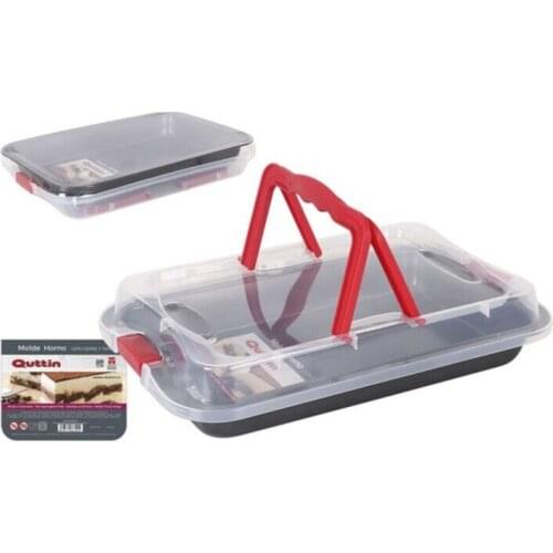 Oven Mould with Lid Quttin Carbon steel Rectangular Black