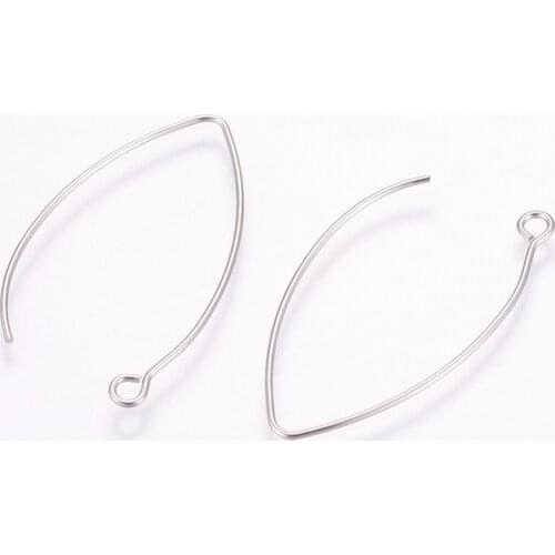 PandaHall 20pcs 41x22x1mm 304 Stainless Steel Metal Jewelry Findings Accessories Hoop Earrings