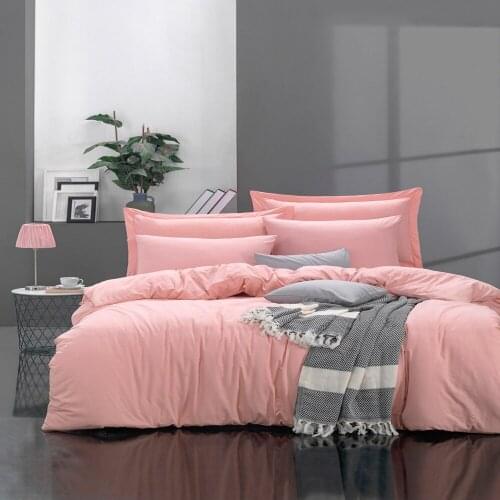 100% Natural Cotton Solid Color Double Duvet Cover Set FreshColor 4-Piece Modern And Stylish Design European American Style