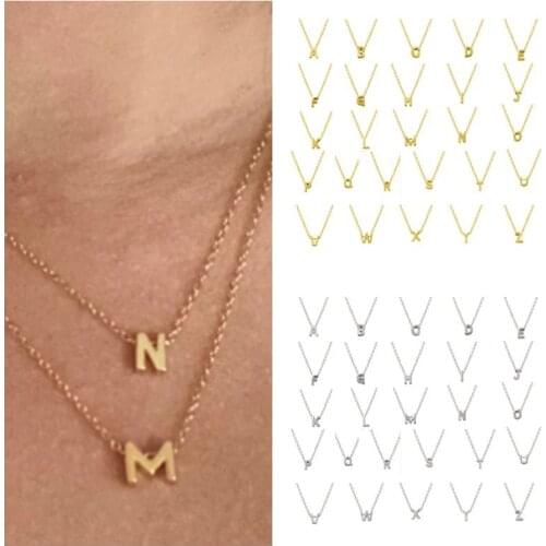 925 Sterling Silver Initial Letter Pendant Necklace For Woman Daughter A-Z Alphabet Collares Mujer Fine Jewelry Christmas Gifts