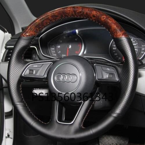 Suitable for Audi A3 A4l A5 A6l A8 Q2lQ3 Q5 Q7 leather hand-sewn steering wheel cover DIY grip cover