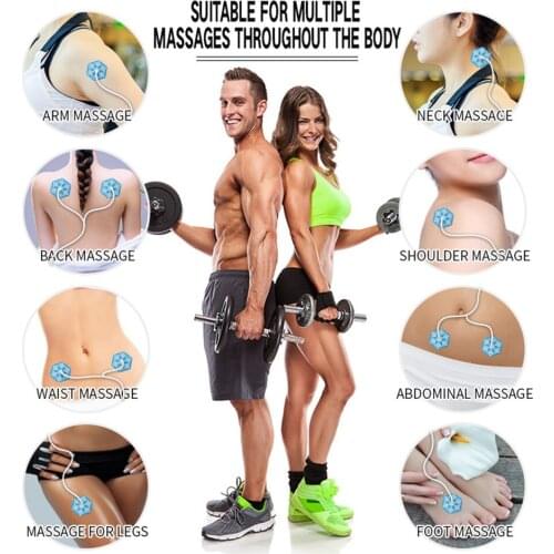 Portable mini pulse body massager with mobile phone to control body electrode massage EMS muscle stimulation therapy meridian