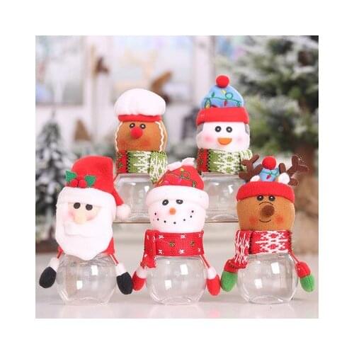 Christmas Candy Box Candy Jars Sealed Cans With Cover Kitchen Storage Bottles Storage Can Decorations New Year Party Gifts Box