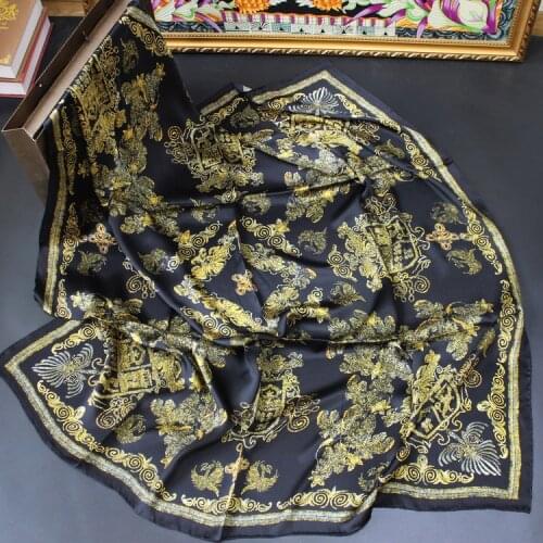 [SLKSCF] 110X110CM Fashion Square real silk scarves hijabs 100% silk satin scarf wraps womens handkerchief free shipping