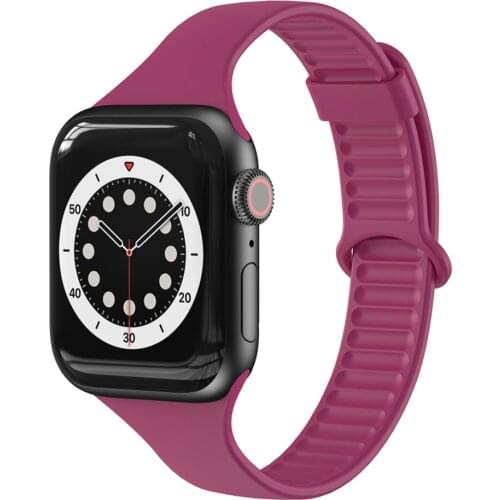 Slim strap for apple watch se 6 44mm 40mm band Soft TPU thin sports bracelet for iwatch series 5 4 3 42mm 38mm bands women man