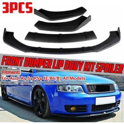 Universal Car Front Bumper Splitter Lip Diffuser Spoiler Protector Cover For Audi A4 S4 RS4 8E B6 A3 A5 A6 A7 Q3 Q5 RS5 RS7 S3