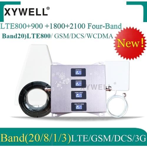4G LTE800 900 1800 2100 mhz Cell Phone Booster Four-Band GSM Mobile Signal Booster 2G 3G 4G LTE Cellular Repeater GSM DCS WCDMA
