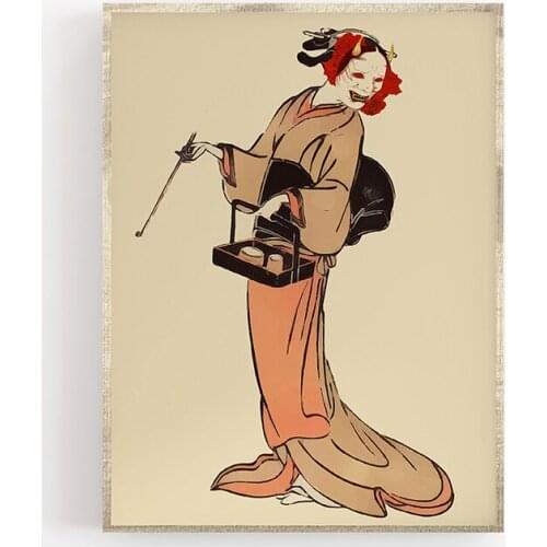 Japanese Mask HD Prints Home Oriental Vintage Decor Painting Poster Wall Art Canvas Modular No Frame Pictures For Living Room