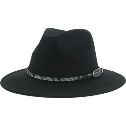 Fedora hat women men autumn winter wide brim belt band jazz caps church wedding formal classic luxury men women felted hats new