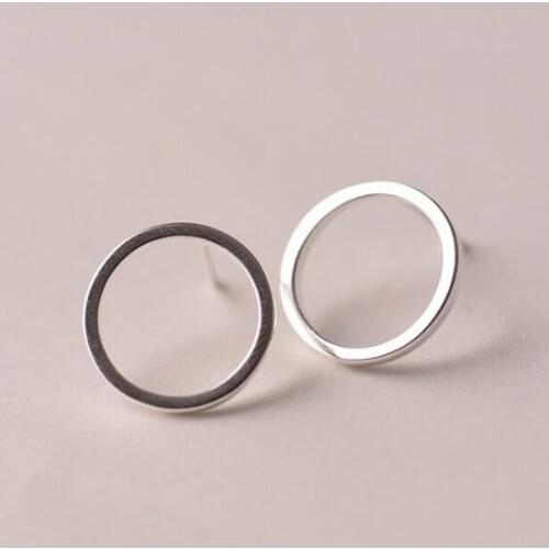 925 Sterling Silver Earring Simple Circles Stud Earrings For Women Hypoallergenic Sterling Silver Fine Jewelry Pendientes Mujer