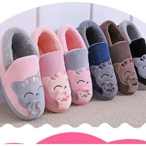 Women Winter Home Slippers Unisex Cartoon Shoes Non-slip Soft Warm House Slippers Indoor Bedroom Couples kawaii Floor Shoes