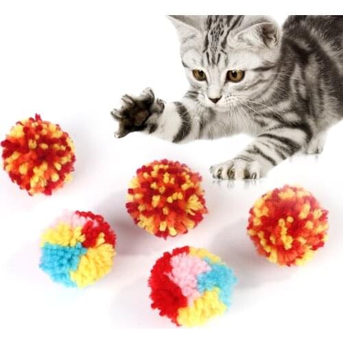 The New Pet Toy Yarn Ball Colorful Interactive Anti-boring Pet Toy Accompany Cat Supplies