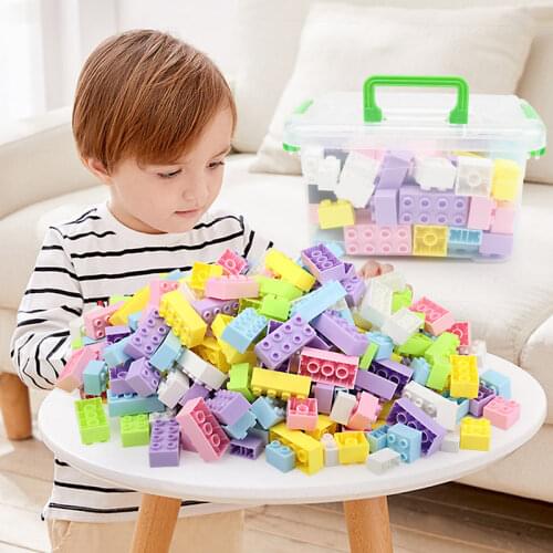 Kids Baby Educational Toys 180pcs Fashion Plastic Bullet Building Blocks for Boy Girl Children Christmas Gifts Building Blocks