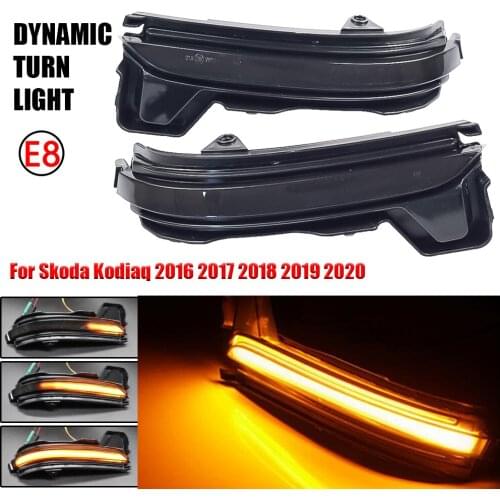 2Pcs Dynamic Steering Signal Led Rear View Mirror Indicating Flash For Skoda Kodiaq 2016 2017 2018 2019 2020 Car Accessories