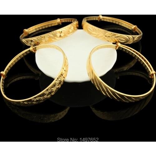 2017 Dubai gold jewelry bangle/bracelet for African women Gold Color push-and-pull Ethiopian bangle