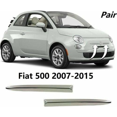 2X Chrome Car Front Bumper Upper Trim Moulding Styling Mouldings for Fiat 500 2007-2015 735455041 73545502