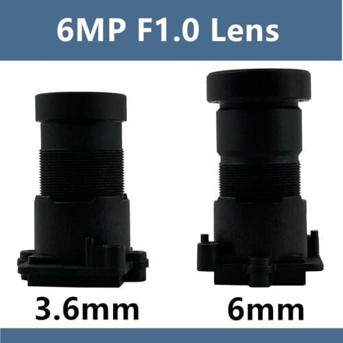 3.6mm 6mm 1/2.5 Inch F1.0 6MP M16 Surveillance Lens with Lens Mount 650nm All Color Full HD For IP AHD Camera Security