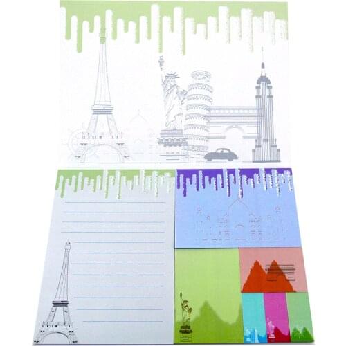 4A Printed Sticky Notes,COUNTRYS SYMBOL,Kawaii Cute Stationery Memo Pad,Self-Stick Notes,Close Size:8 1/2 x 6 Inches,4A 8663