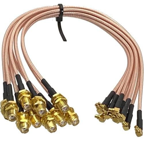 5-10Pcs RG316 RP SMA Female Nut to MMCX Male Plug Right Angle Connector RF Pigtail Cable Wire terminals For Antenna 4inch~5M
