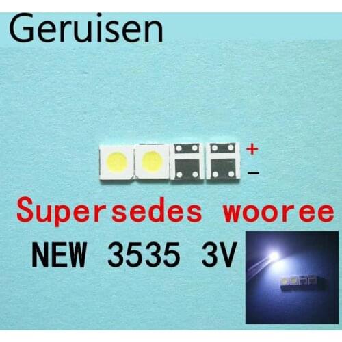 500PCS FOR WOOREE LED backlight LCD TV bead 3 V 1 W 3535 LED SMD Lamp bead 3535 cold white WM35E1F-YR07-eB